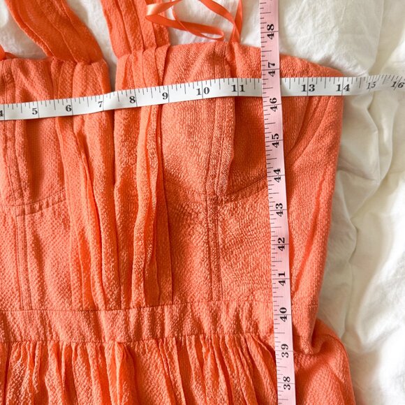 BCBG Maxazria V-Neck Halter Gown Orange Women’s Size 2 GUC - Picture 6 of 6